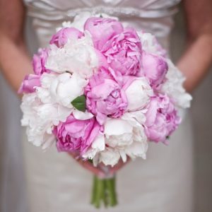 Youthful and romantic pink wedding flower ball