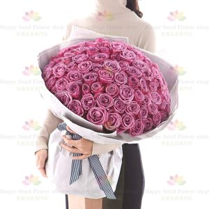 Stay with you for a long time (99 purple roses bouquet)