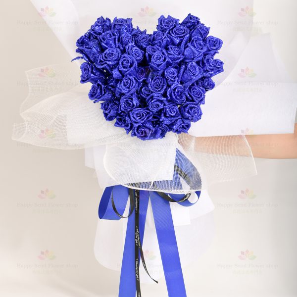 Pure love (50 sparkling blue roses)