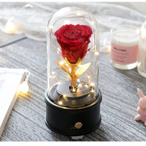 Eternal Flower Single Rose Bluetooth Speaker (Red)