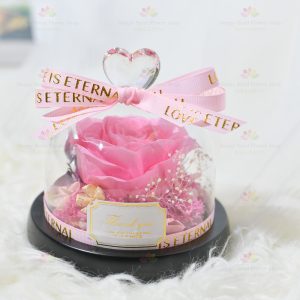 Wholeheartedly Preserved Flower Rose Decoration (pink without lights) (2021 Valentine's Day Bouquet Series)